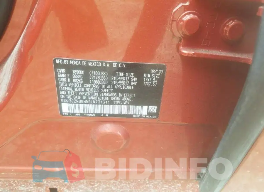 3CZRU6H59LM734341 Photo# 14