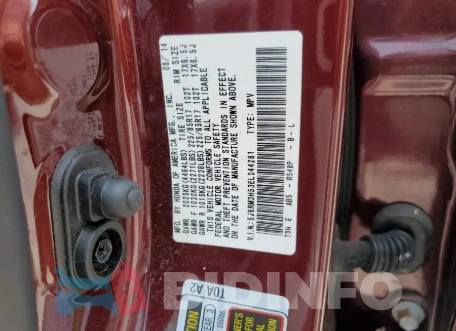 5J6RM3H53EL044281 Photo# 12