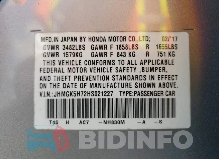 JHMGK5H72HS021227 Photo# 13