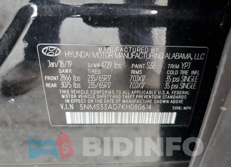 5NMS33AD7KH080614 Photo# 13