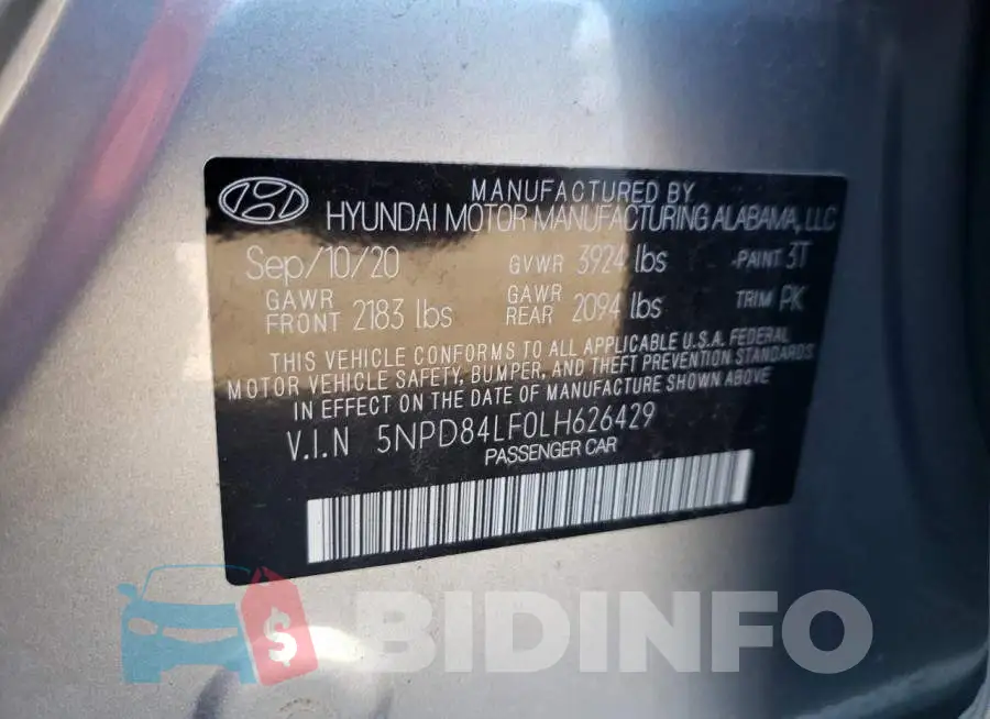 5NPD84LF0LH626429 Photo# 12