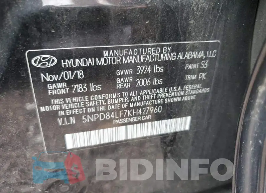 5NPD84LF7KH427960 Photo# 12