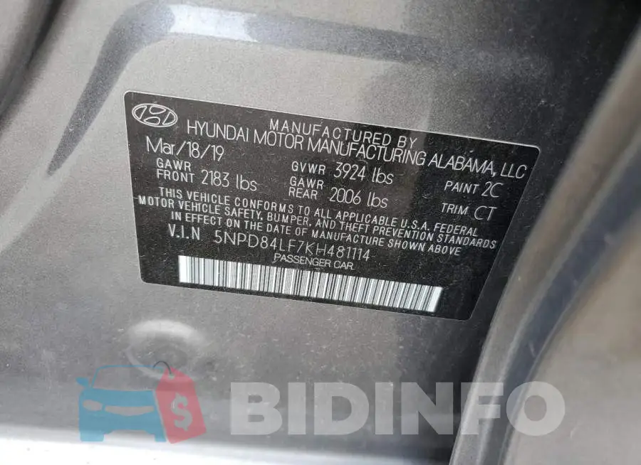 5NPD84LF7KH481114 Photo# 13