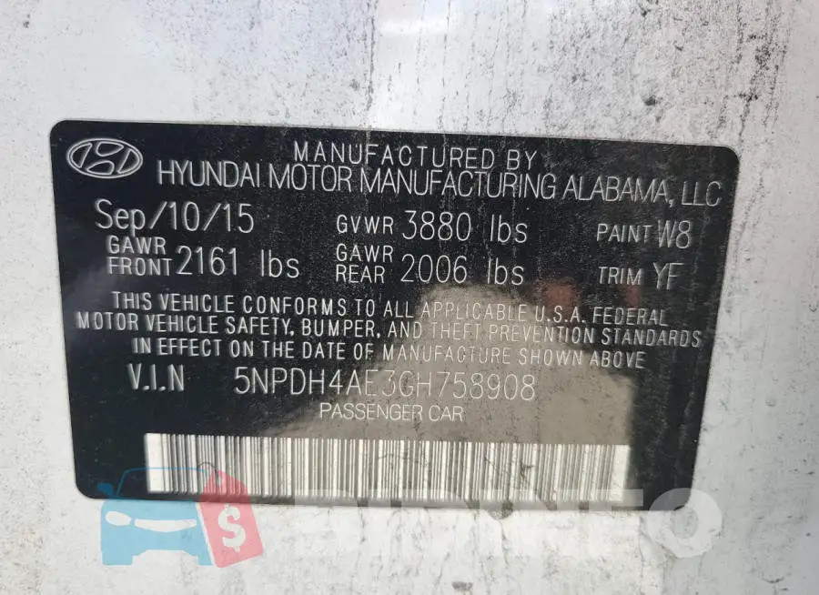 5NPDH4AE3GH758908 Photo# 12