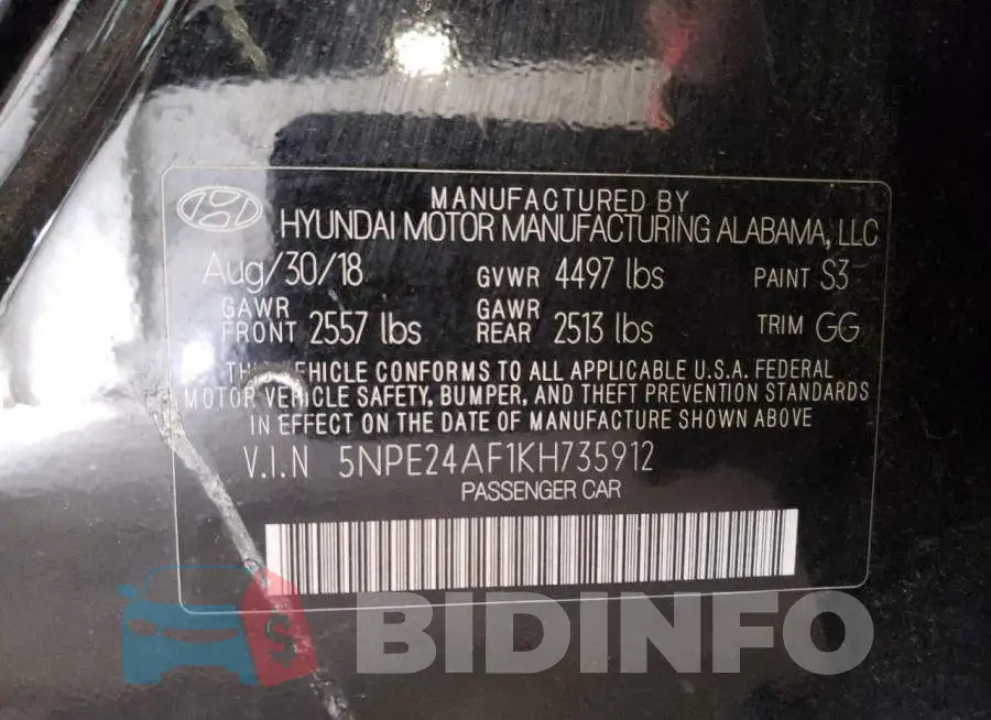5NPE24AF1KH735912 Photo# 12