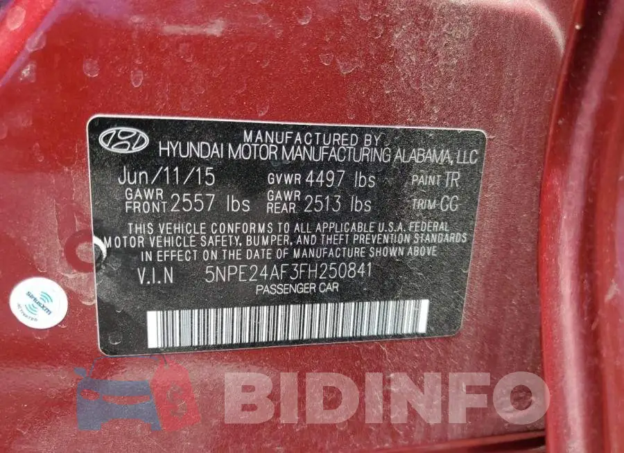 5NPE24AF3FH250841 Photo# 12