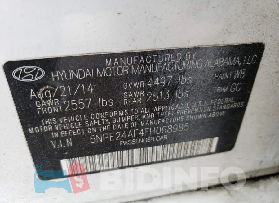 5NPE24AF4FH068985 Photo# 12