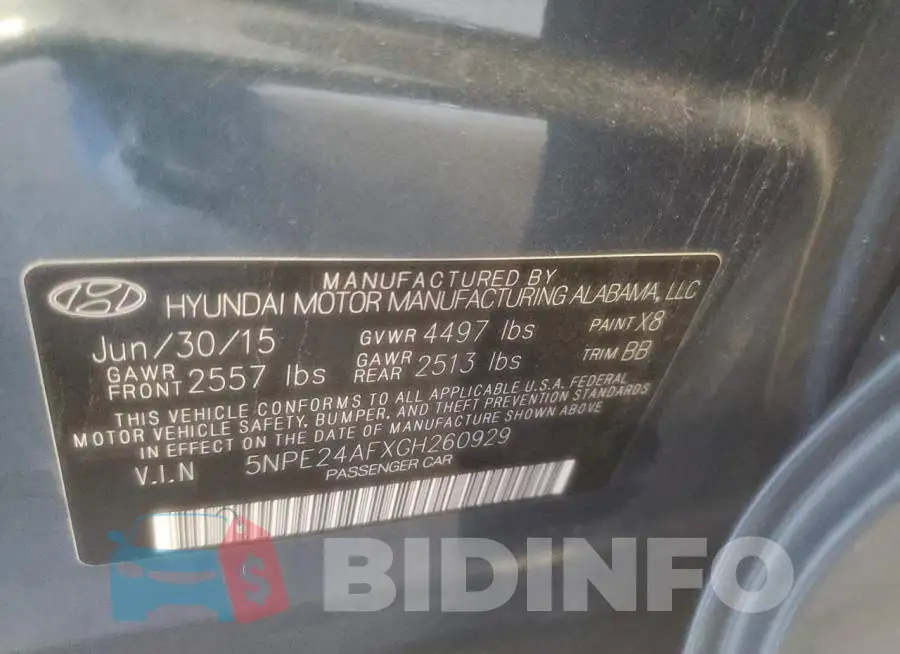 5NPE24AFXGH260929 Photo# 12