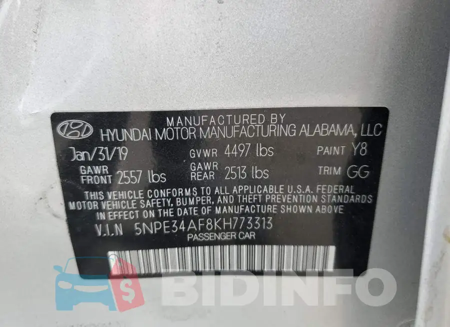 5NPE34AF8KH773313 Photo# 12