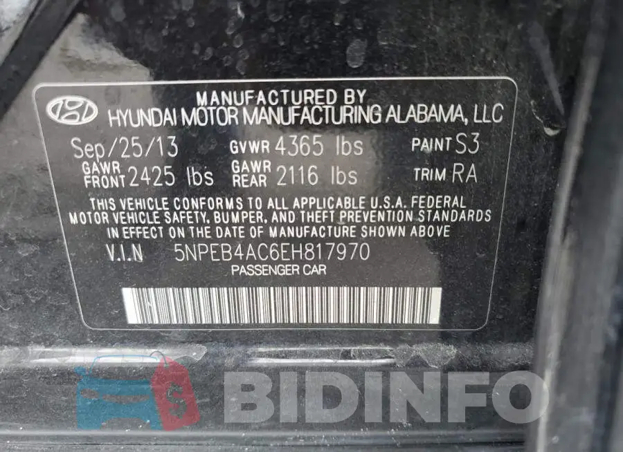 5NPEB4AC6EH817970 Photo# 13