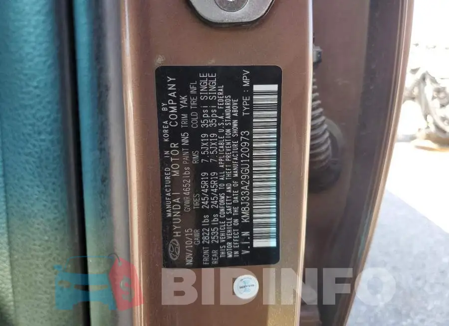 KM8J33A29GU120973 Photo# 14