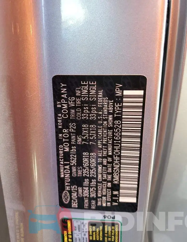 KM8SNDHF0HU166528 Photo# 12