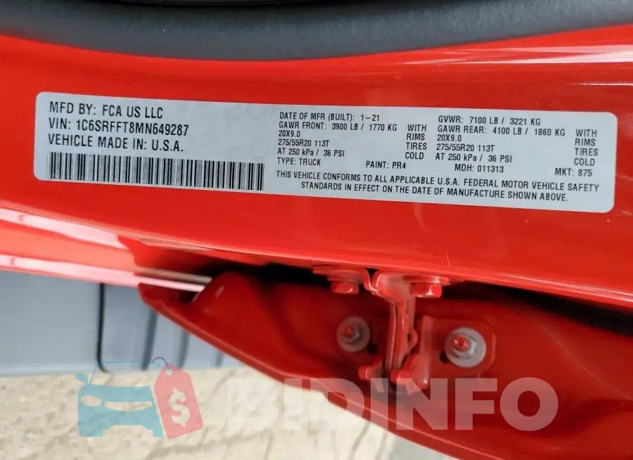 1C6SRFFT8MN649287 Photo# 12