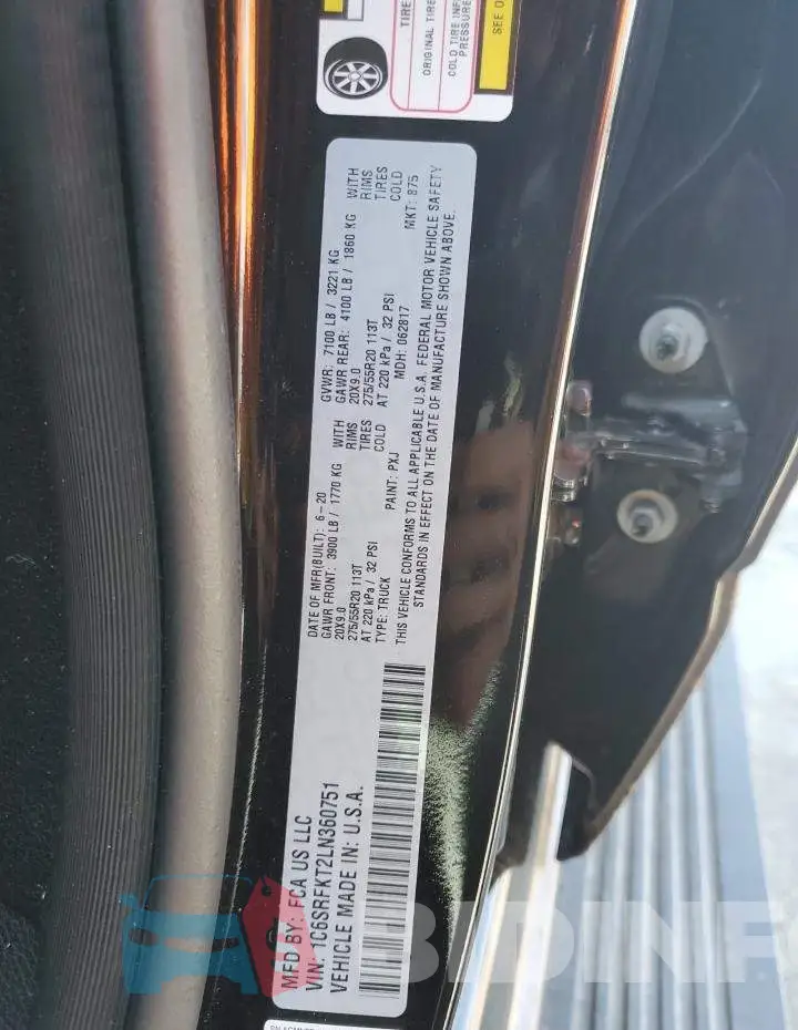 1C6SRFKT2LN360751 Photo# 12