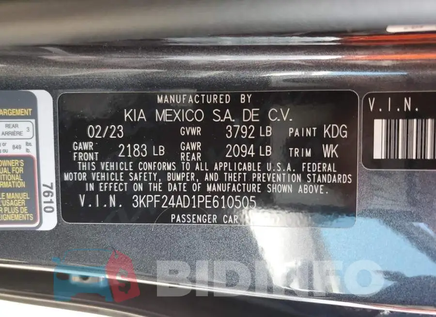 3KPF24AD1PE610505 Photo# 12