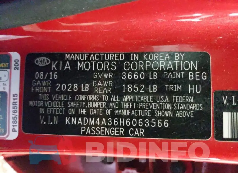 KNADM4A36H6063566 Photo# 12