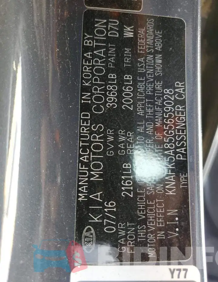 KNAFK5A85G5659028 Photo# 12