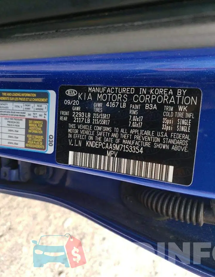 KNDEPCAA9M7153354 Photo# 13