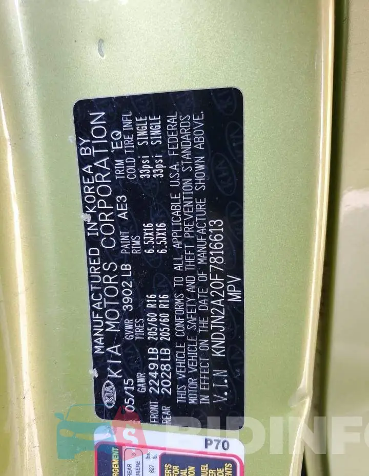 KNDJN2A20F7816613 Photo# 13