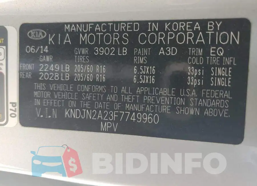 KNDJN2A23F7749960 Photo# 12