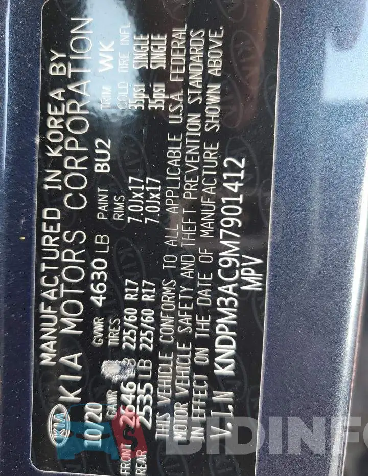 KNDPM3AC9M7901412 Photo# 13