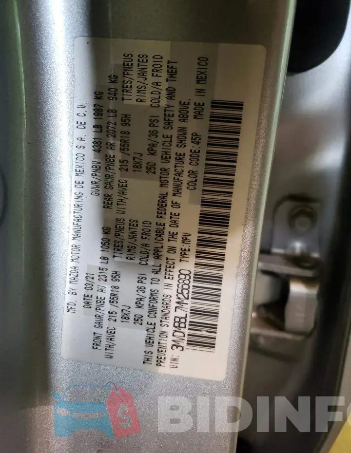 3MVDMBBL7MM256890 Photo# 13
