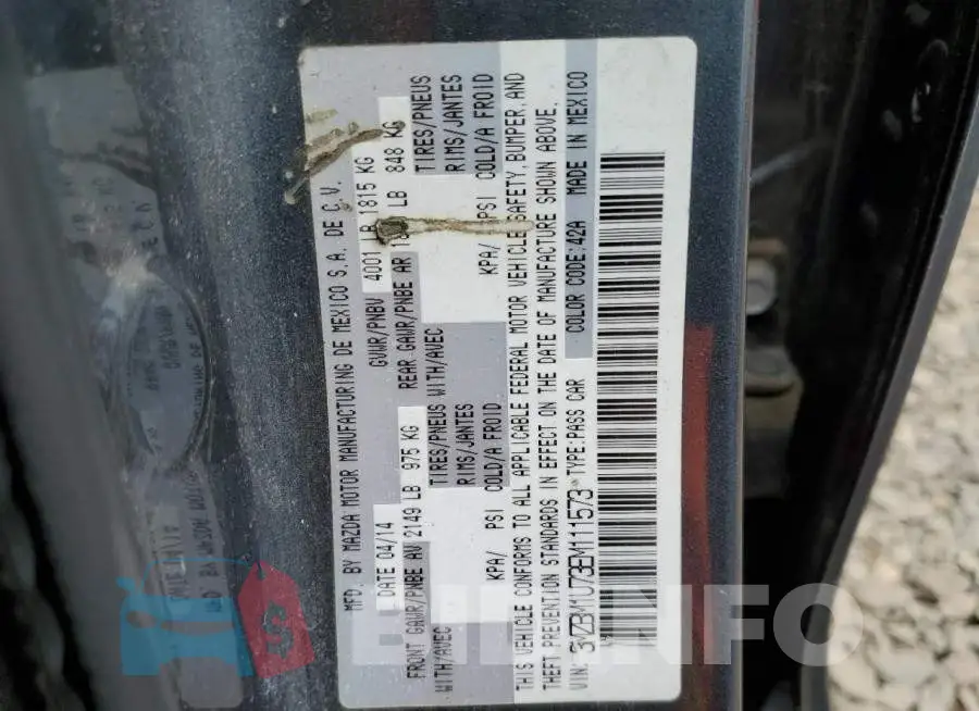 3MZBM1U73EM111573 Photo# 12
