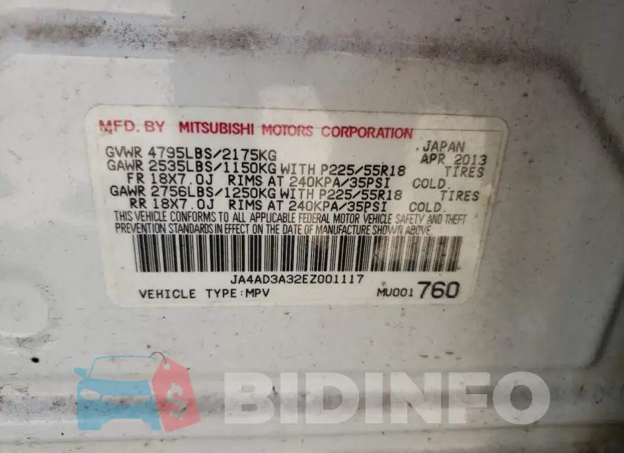 JA4AD3A32EZ001117 Photo# 13