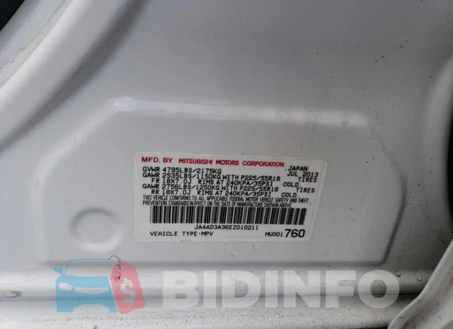 JA4AD3A36EZ010211 Photo# 13