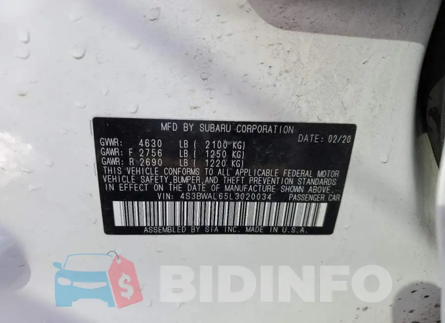 4S3BWAL65L3020034 Photo# 12