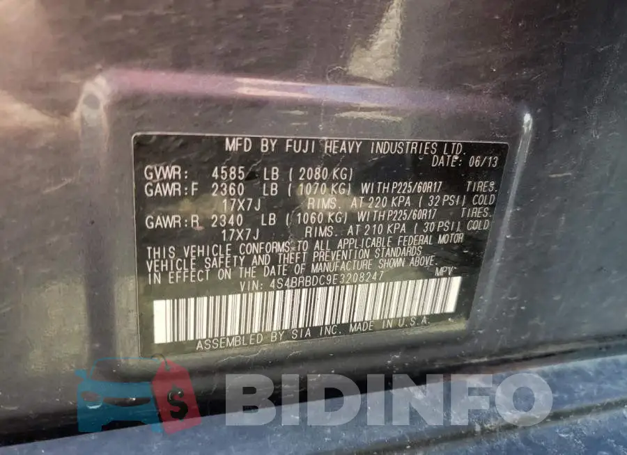 4S4BRBDC9E3208247 Photo# 12