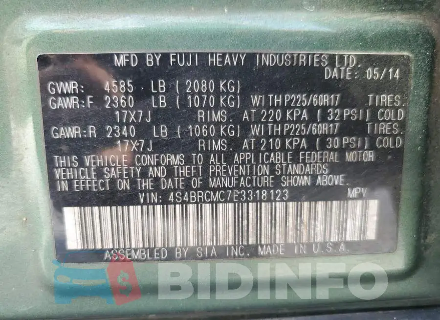 4S4BRCMC7E3318123 Photo# 13