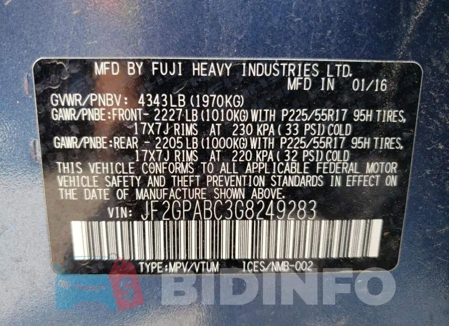 JF2GPABC3G8249283 Photo# 12