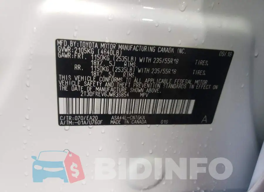 2T3DFREV6JW836854 Photo# 13