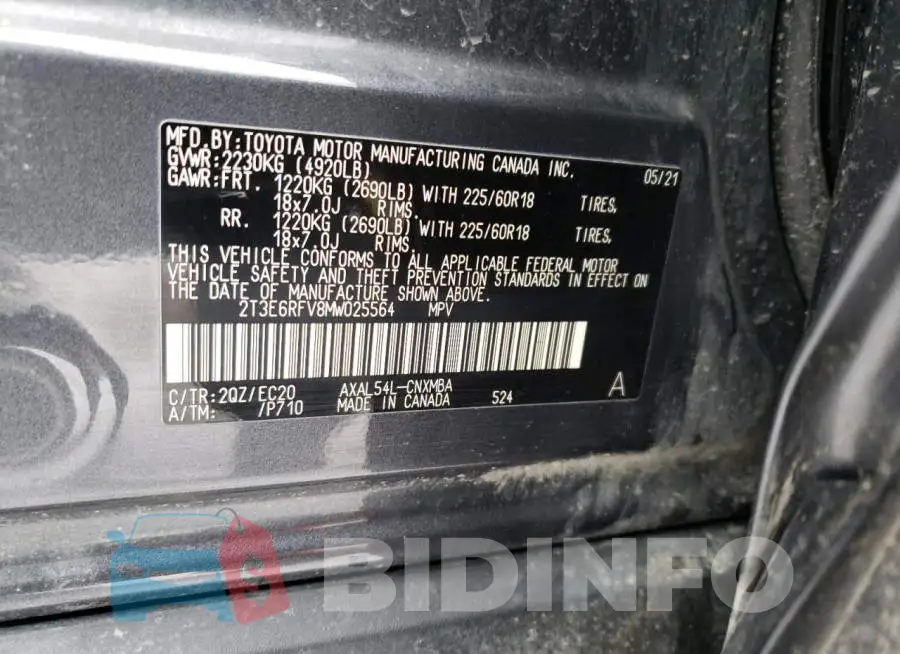 2T3E6RFV8MW025564 Photo# 14