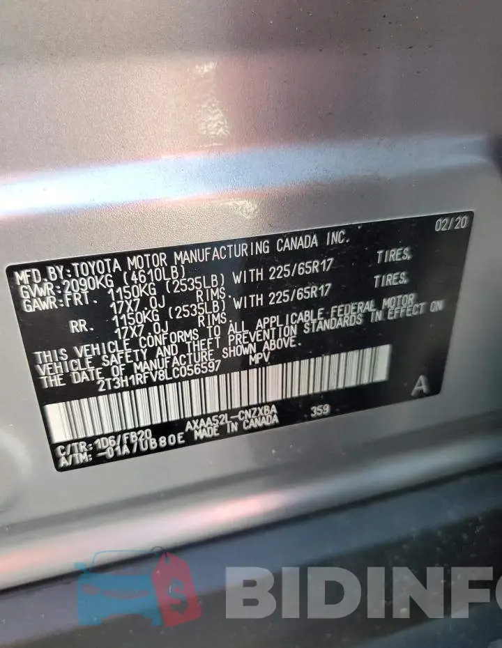 2T3H1RFV8LC056597 Photo# 13