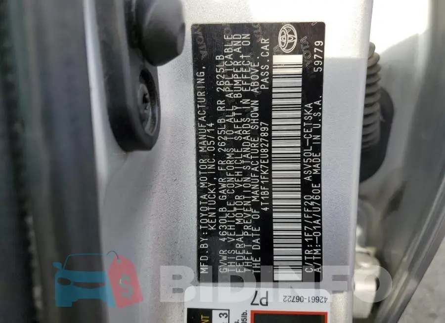 4T1BF1FK7EU827897 Photo# 13