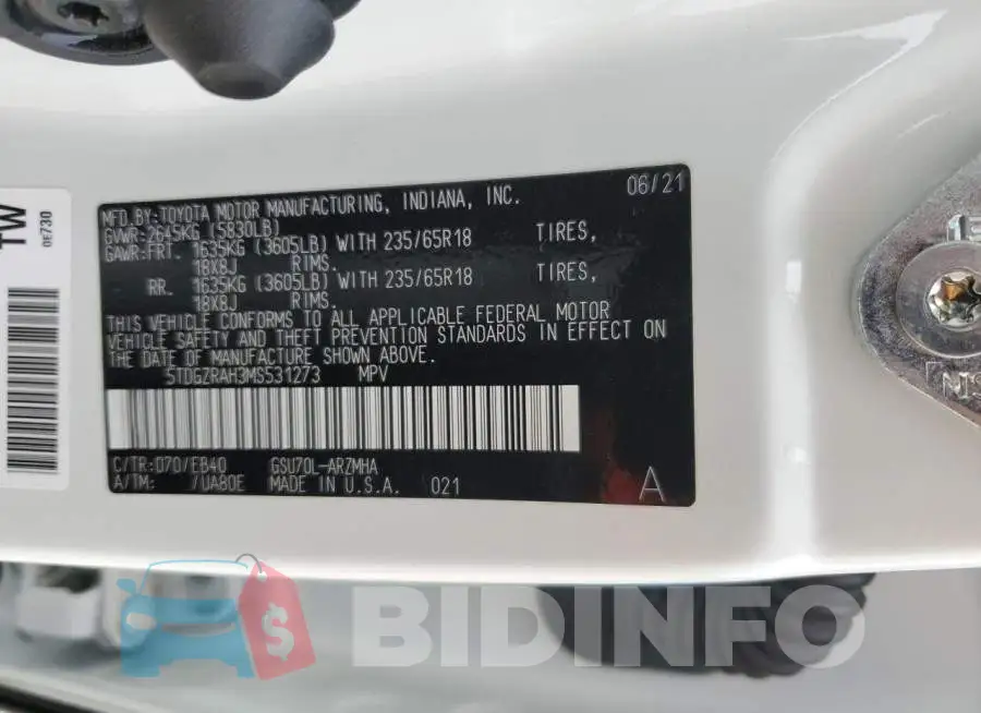 5TDGZRAH3MS531273 Photo# 12