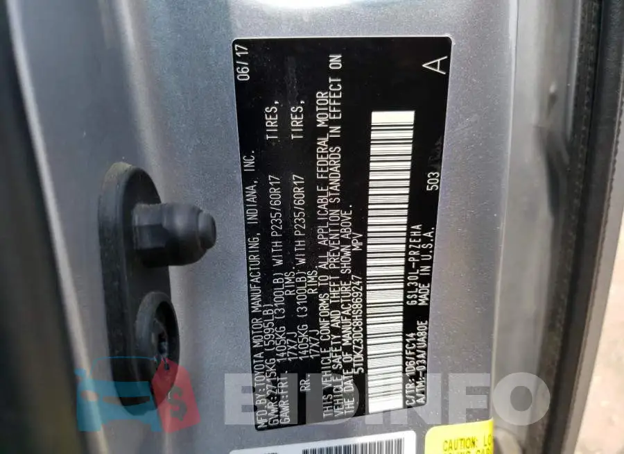 5TDKZ3DC8HS869247 Photo# 12