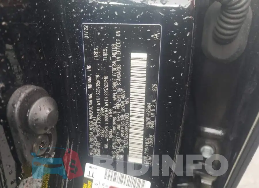 5TDZZRAH8NS544093 Photo# 13