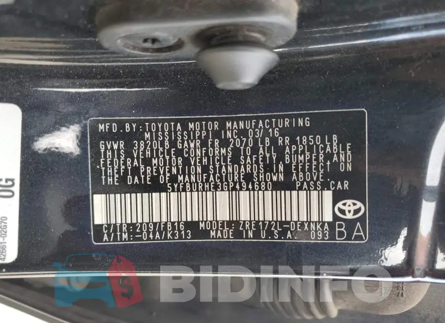 5YFBURHE3GP494680 Photo# 13