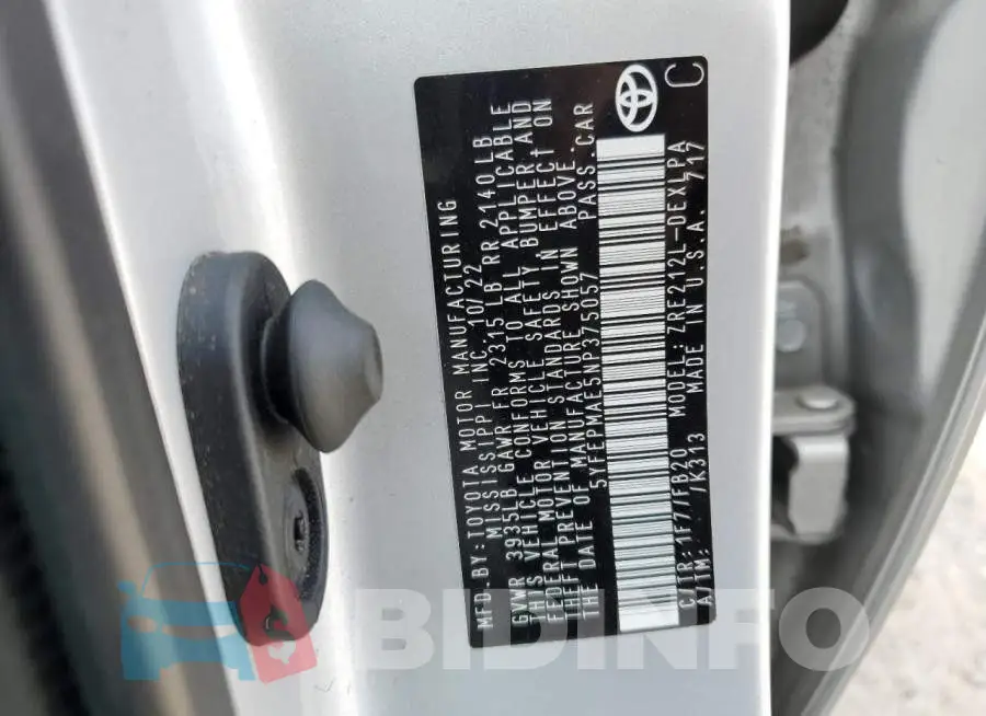 5YFEPMAE5NP375057 Photo# 13