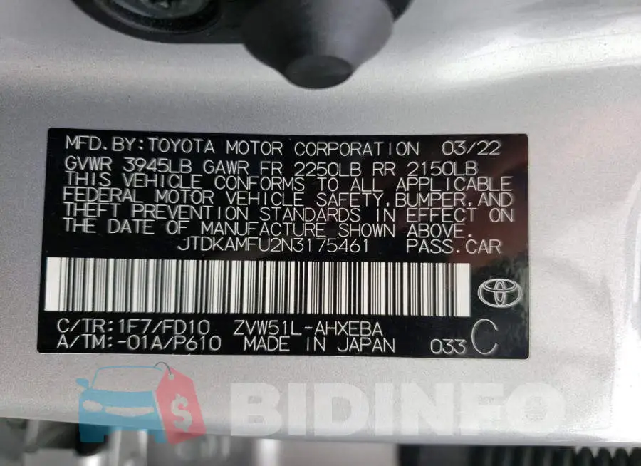JTDKAMFU2N3175461 Photo# 13