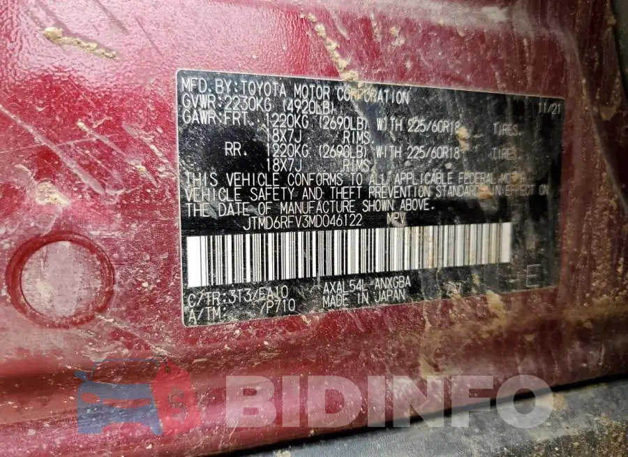 JTMD6RFV3MD046122 Photo# 12