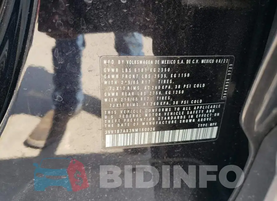 3VV1B7AX3NM160026 Photo# 12