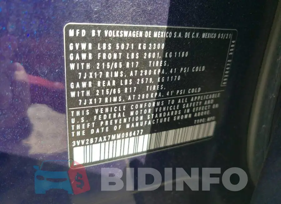 3VV2B7AX7MM096477 Photo# 14