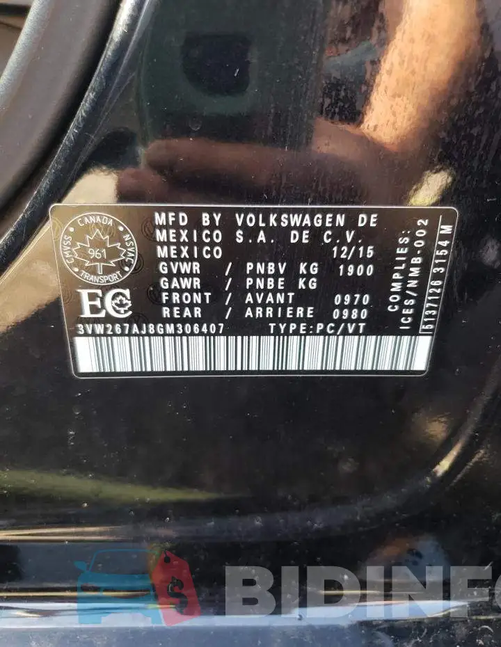 3VW267AJ8GM306407 Photo# 12