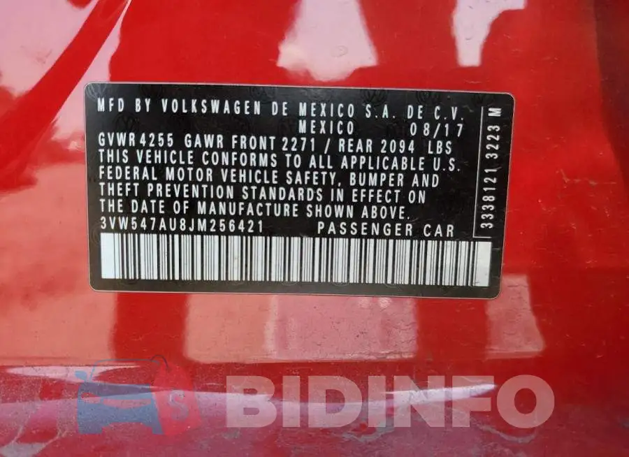 3VW547AU8JM256421 Photo# 12