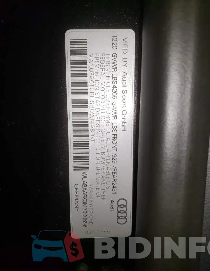 WUABAAFX3M7900696 Photo# 12
