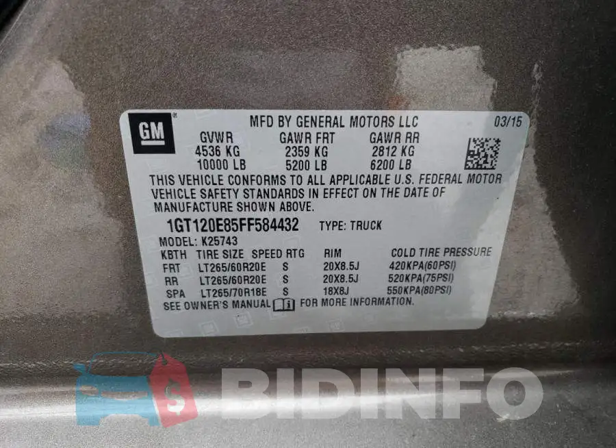 1GT120E85FF584432 Photo# 12